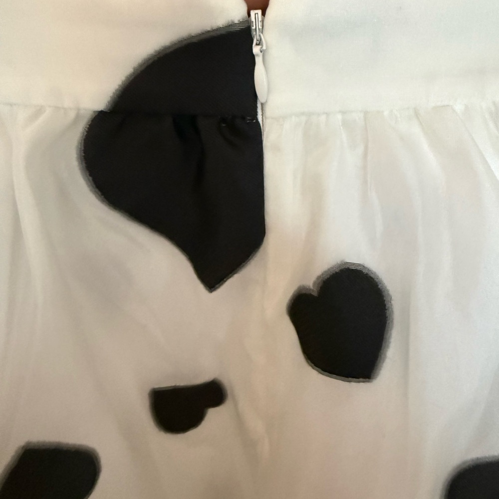 J. Crew White & Black Heart Organza Midi Skirt 2 - Picture 5 of 5
